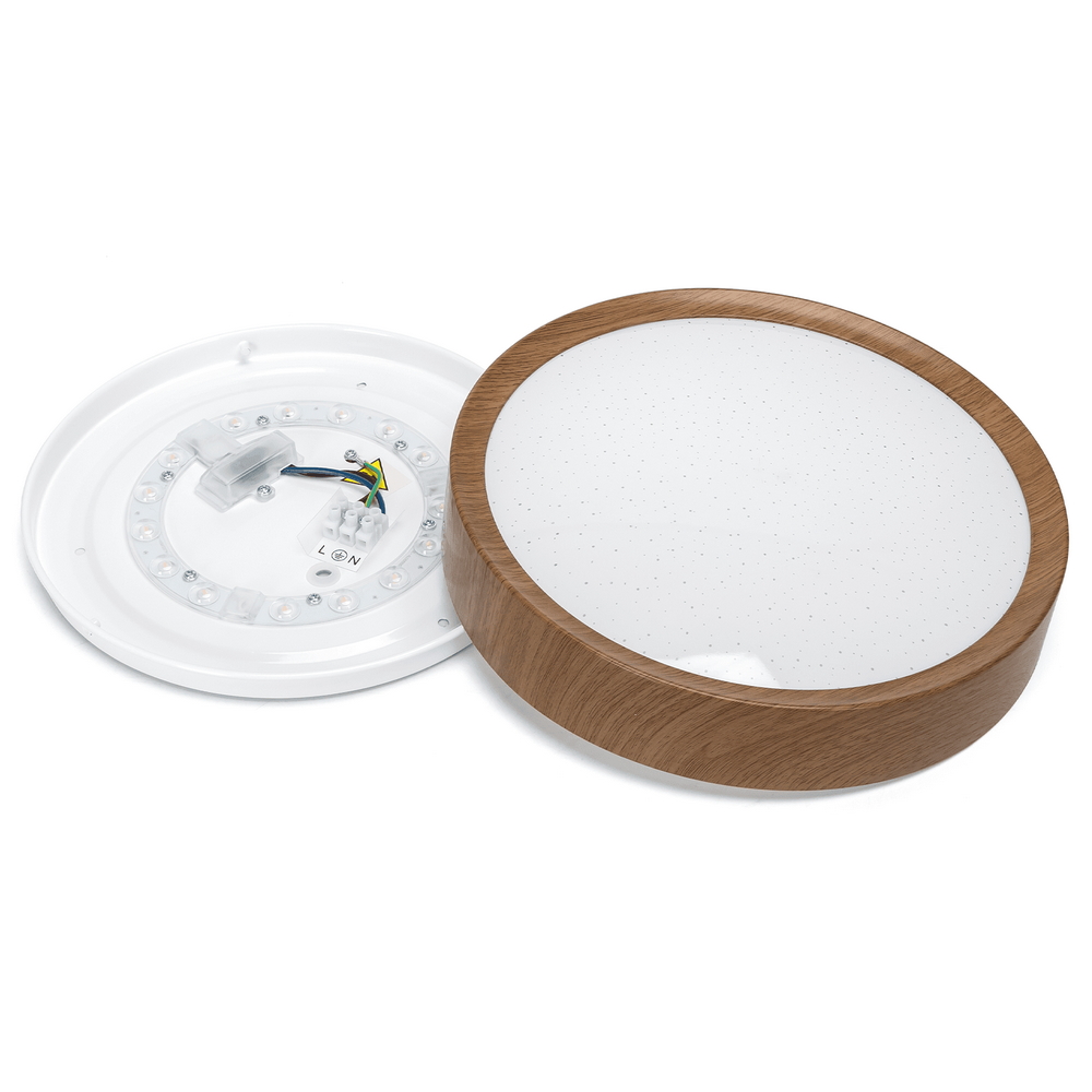 Plafoniera Led 12W Cornice marrone rotonda Bianco freddo 6500K Aigostar - Foto 3