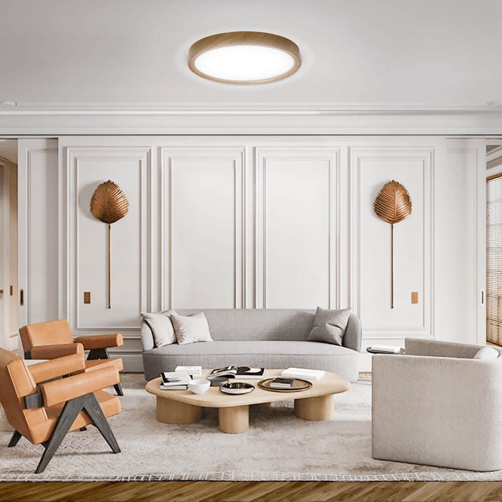 Plafoniera Led 12W Cornice marrone rotonda Bianco freddo 6500K Aigostar - Foto 4