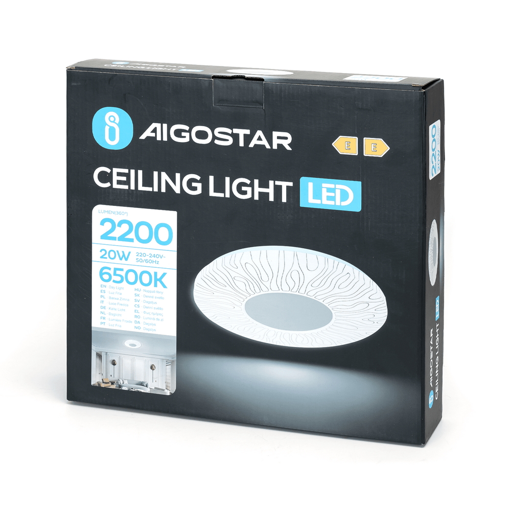 Plafoniera Led 20W Line rotonda Bianco freddo 6500K Aigostar - Foto 5