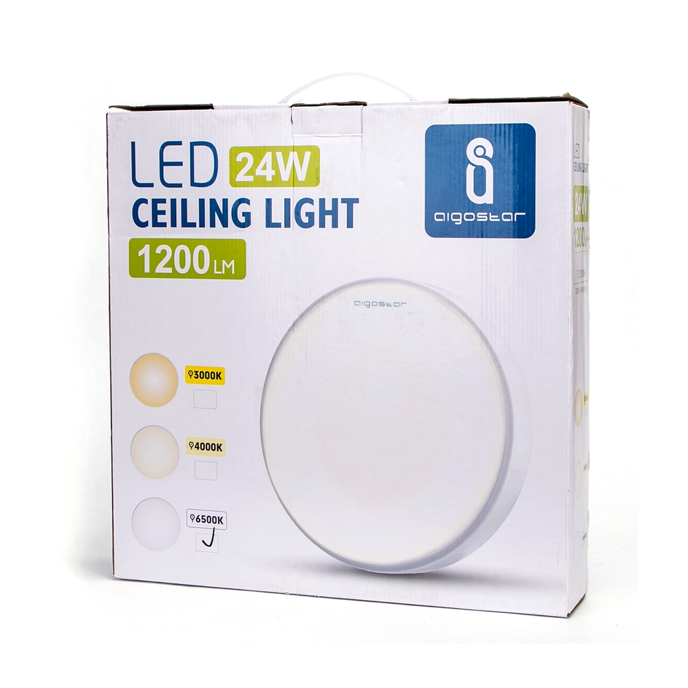 Plafoniera Led 24W Cornice bianca rotonda Bianco freddo 6500K Aigostar - Foto 2