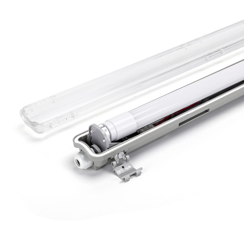 LEDKIA LIGHTING Plafoniera Stagna Slim 60 Cm – IP65 – Policarbonato – Compatibile Con Tubo LED T8 600 Mm (non Incluso) – Uso Interno/Esterno
