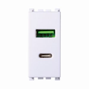 Foto principale Presa USB Type-C a 2 posti bianca compatibile Vimar Arké