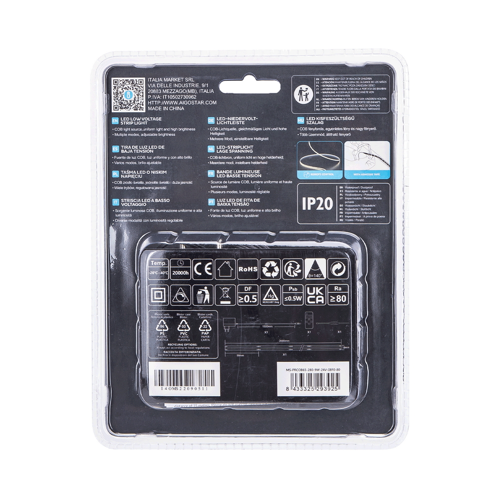 Striscia Led 24V 18W COB 2 metri IP20 Bianco freddo 6500K Aigostar - Foto 5