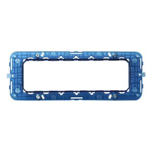 Foto principale Supporto portafrutti 7 moduli 506 in plastica trasparente blu compatibile anche con Vimar Arké