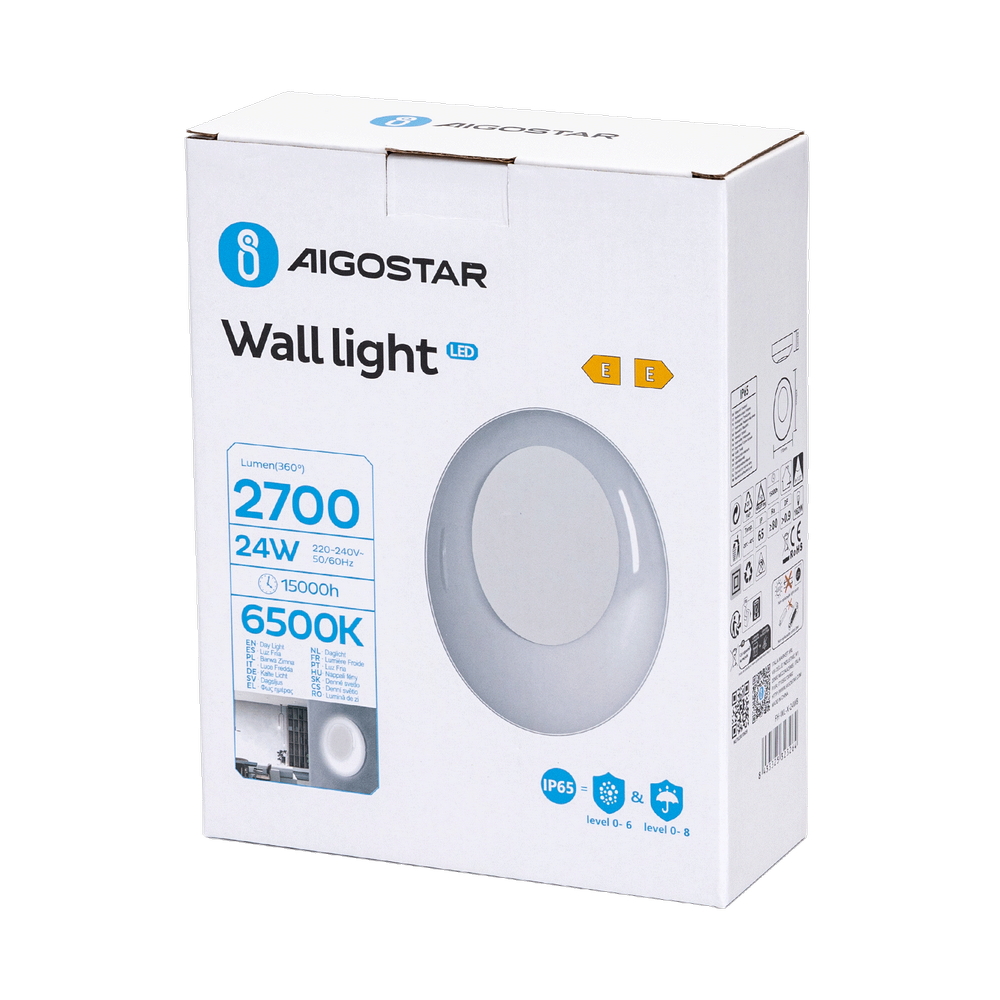 Applique Led da parete slim Eye 24W rotondo Bianco IP65 Bianco freddo 6500K Aigostar - Foto 3