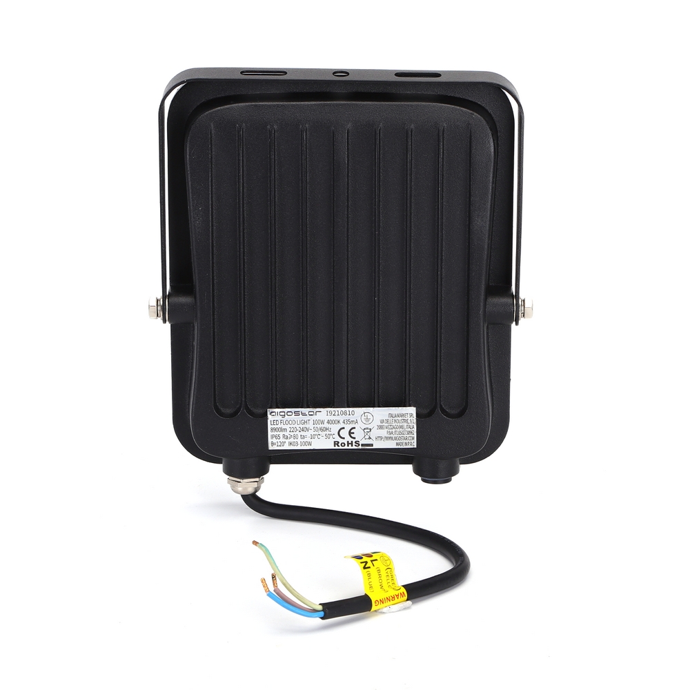 Faro proiettore Led 100W Nero da esterno IP65 Bianco neutro 4000K Aigostar - Foto 2