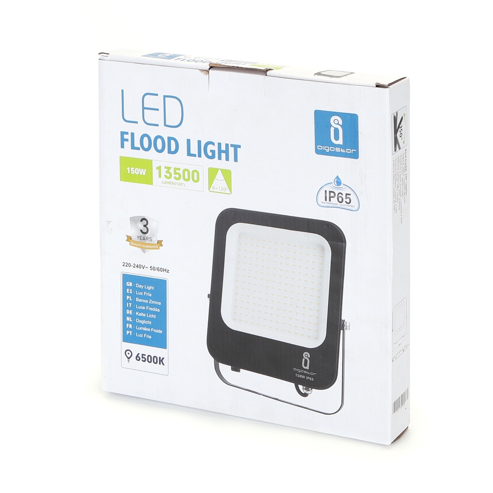 Faro proiettore Led 150W Nero da esterno IP65 Bianco freddo 6500K Aigostar - Foto 3