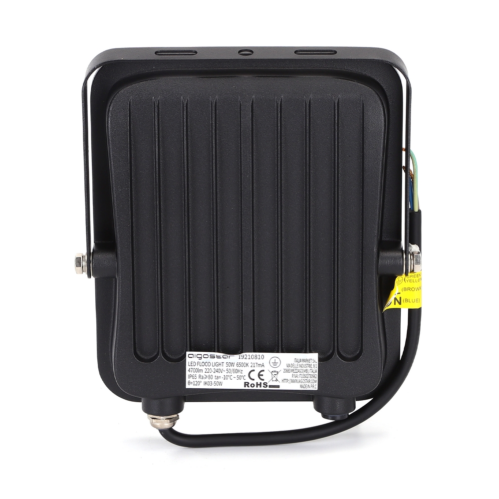 Faro proiettore Led 50W Nero da esterno IP65 Bianco freddo 6500K Aigostar - Foto 2