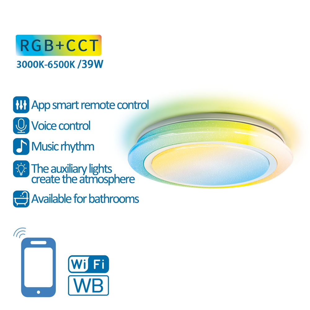 Plafoniera Led Smart 36W + 3W WiFi CCT luce regolabile e dimmerabile Aigostar - Foto 2