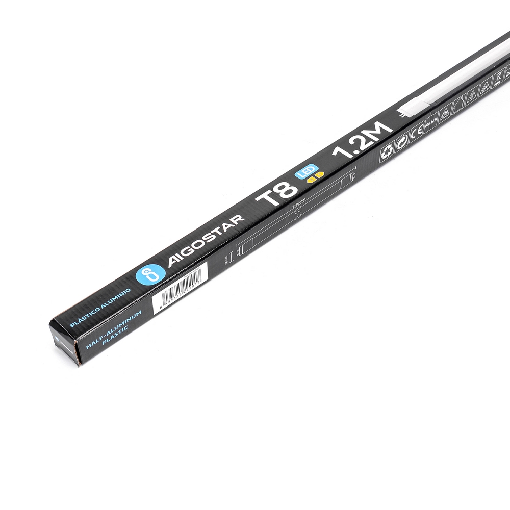 Tubo Led G13 T8 120cm 20W in plastica e alluminio Bianco freddo 6400K Aigostar - Foto 4