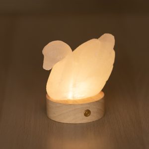 Foto principale Lampada di Sale Himalayano a batteria Bianco naturale a forma di Cigno 600gr