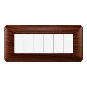 Foto principale Placca 6 moduli 506 in plastica radica compatibile anche con BTicino Matix