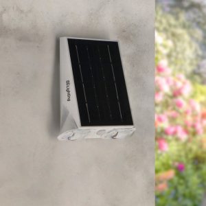 Foto principale Applique Led da parete Eyes 1,3W Bianco con pannello solare IP44 Bianco neutro 4000K con sensore crepuscolare e di movimento iSG Lighting