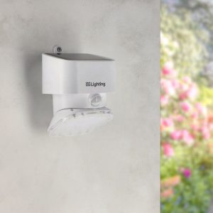 Foto principale Applique Led da parete Flat 1W Bianco con pannello solare IP44 Bianco neutro 4000K con sensore crepuscolare e di movimento iSG Lighting