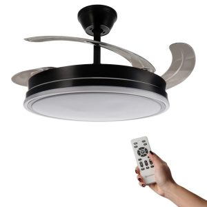 Foto principale Lampadario Ventilatore da soffitto Olga 36W Nero illuminazione Led CCT regolabile con telecomando M mimotec