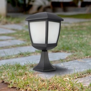 Foto principale Lampioncino Led House Nera 28cm IP44 1 x E27 M LEDME