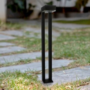 Foto principale Lampioncino segnapassi Led Cubar 1W Nero con pannello solare IP44 con sensore crepuscolare Bianco caldo 3000K confezione 2pz iSG Lighting