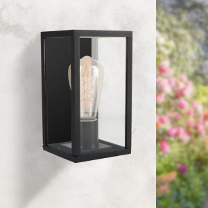 Foto principale Lanterna da parete Ducte deux Nera IP44 1 x E27 M LEDME