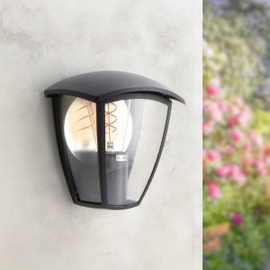 Foto principale Lanterna da parete Ronse deux Nera IP44 1 x E27 M LEDME