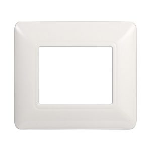 Foto principale Placca 2 moduli 502 in plastica bianca compatibile anche con BTicino Matix