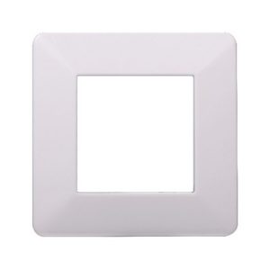 Foto principale Placca 2 moduli 502 in plastica bianca compatibile anche con Vimar Plana
