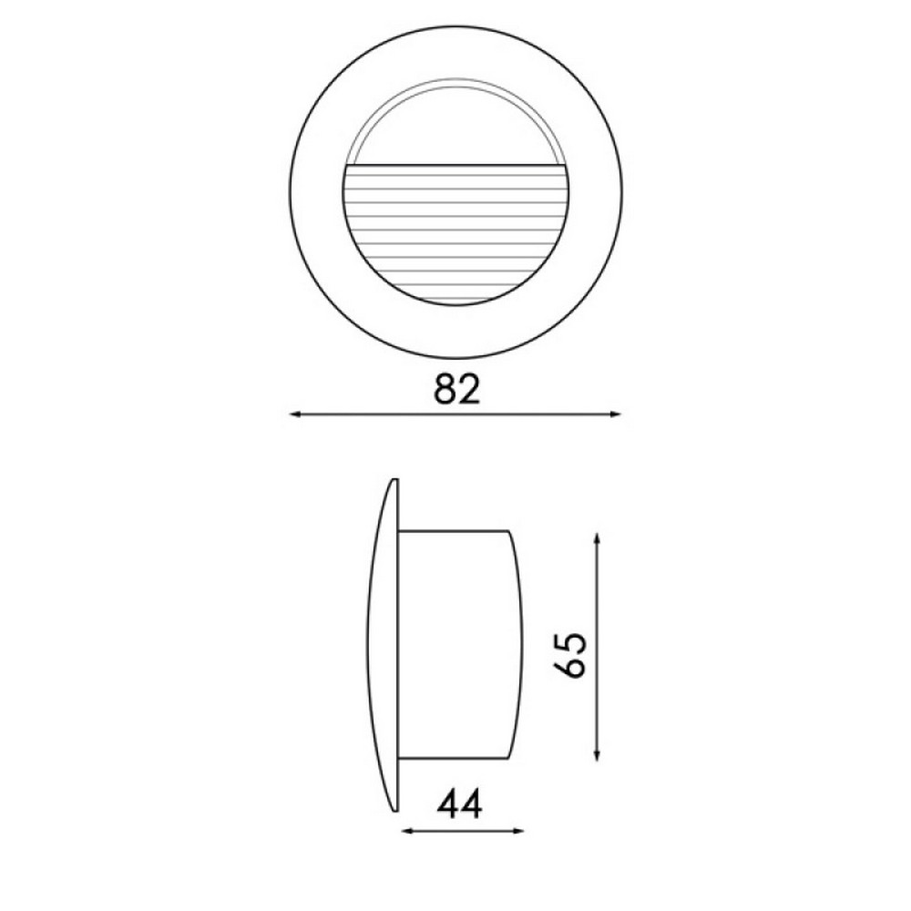 Segnapasso Led Circle 3W Nero da incasso a parete Rotondo IP54 Bianco caldo 3000K M LEDME - Foto 1