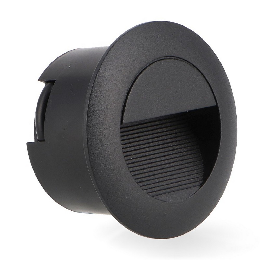 Foto principale Segnapasso Led Circle 3W Nero da incasso a parete Rotondo IP54 Bianco caldo 3000K M LEDME