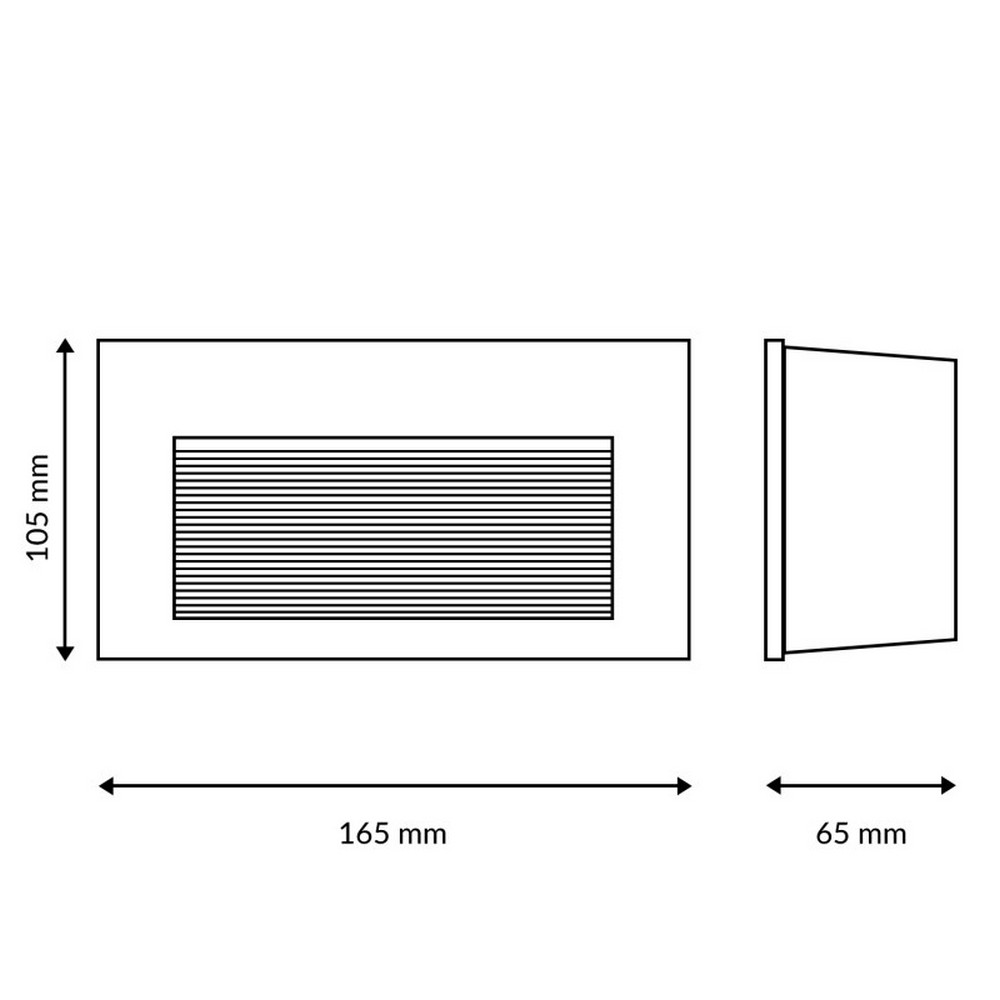 Segnapasso Led Desan 7W Nero da incasso a parete Rettangolare IP65 Bianco caldo 3000K M LEDME - Foto 1