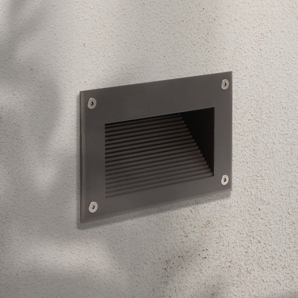Segnapasso Led Desan 7W Nero da incasso a parete Rettangolare IP65 Bianco caldo 3000K M LEDME - Foto 2