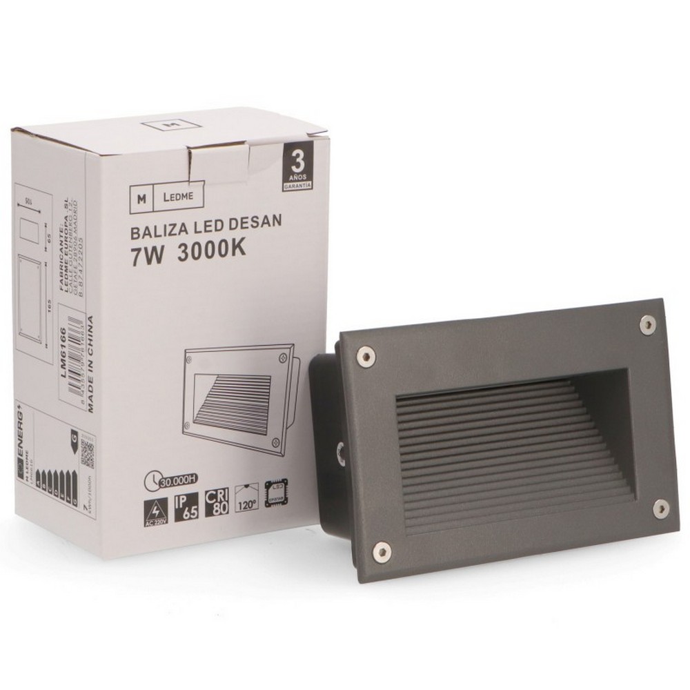 Segnapasso Led Desan 7W Nero da incasso a parete Rettangolare IP65 Bianco caldo 3000K M LEDME - Foto 4