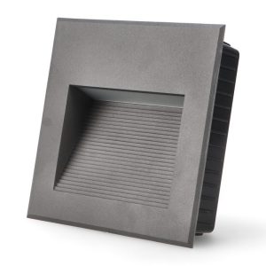 Foto principale Segnapasso Led Enfine 10W Nero da incasso a parete Quadrata IP65 Bianco caldo 3000K M LEDME