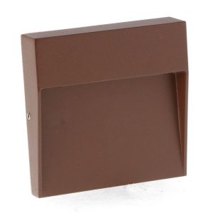 Foto principale Segnapasso Led Plum 3W Marrone ruggine a superfice Quadrato IP54 CCT temperatura colore regolabile iSG Lighting