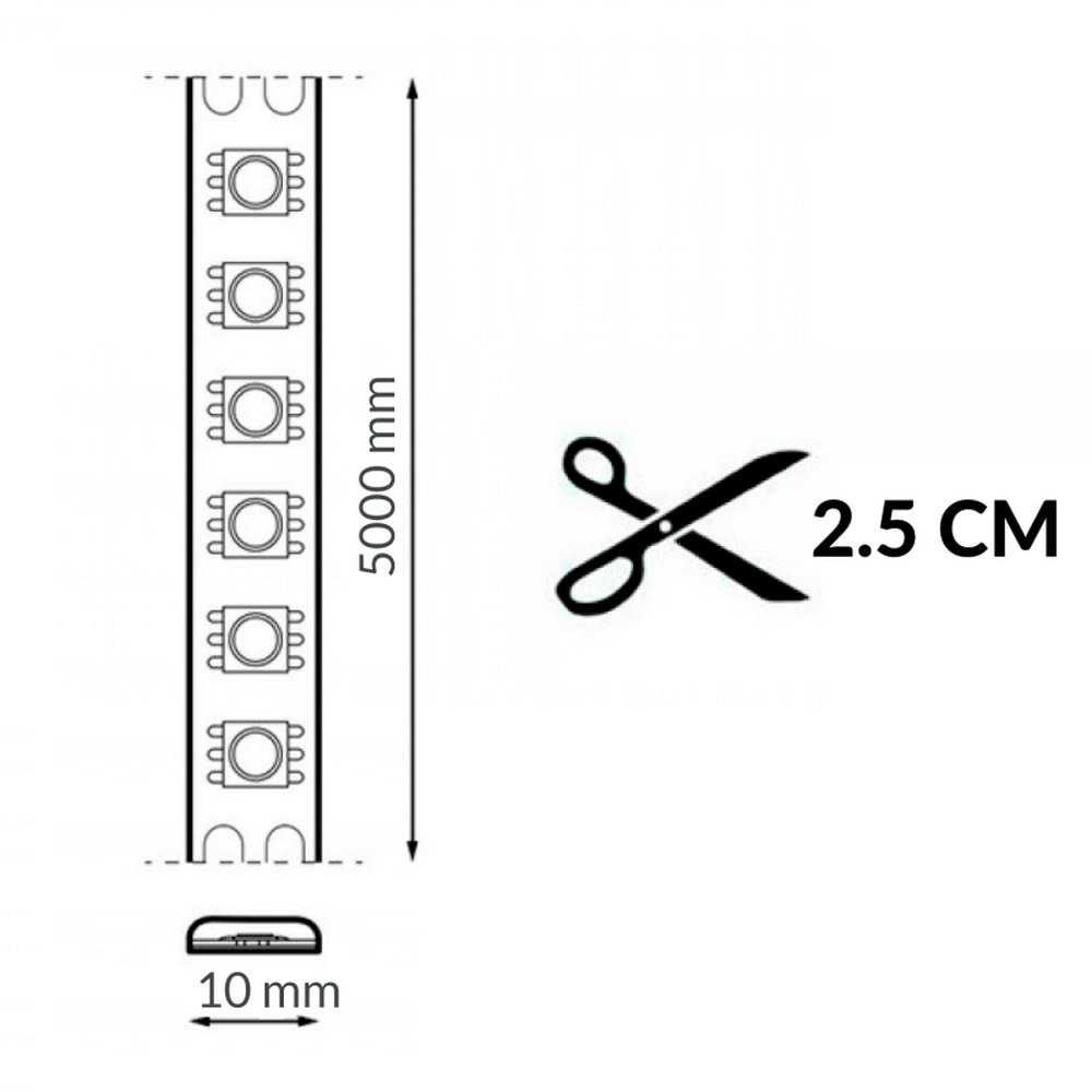 Striscia Led 24V 90W SMD 2835 5 metri IP20 Bianco Neutro 4000K Ziadna M LEDME - Foto 1