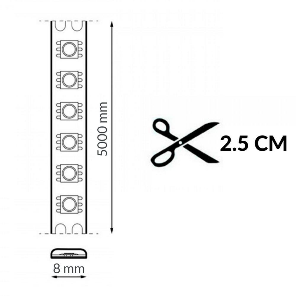 Striscia Led 24V 90W SMD 2835 5 metri IP65 Bianco Caldo 2700K Ziadna M LEDME - Foto 1