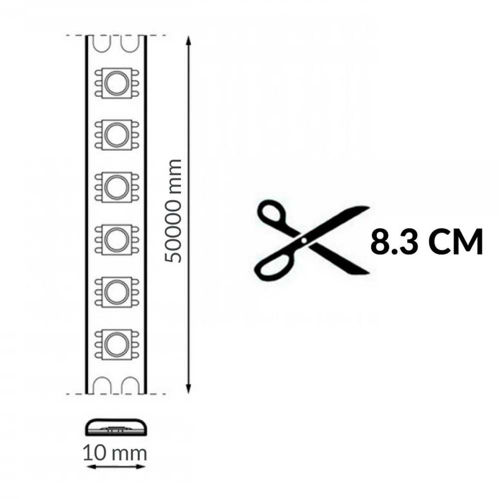 Striscia Led Digitale 24V 60W COB 5 metri IP20 Bianco caldo 3000K M LEDME - Foto 1