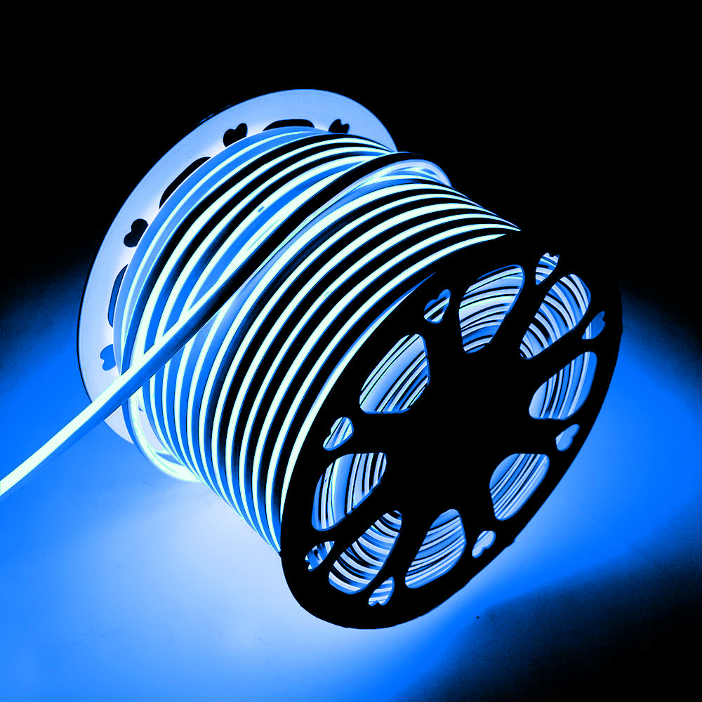 Striscia Led flessibile Neon Flex modellabile 12V 14W/m Bobina 50 metri IP65 Azzurro chiaro M LEDME - Foto 2
