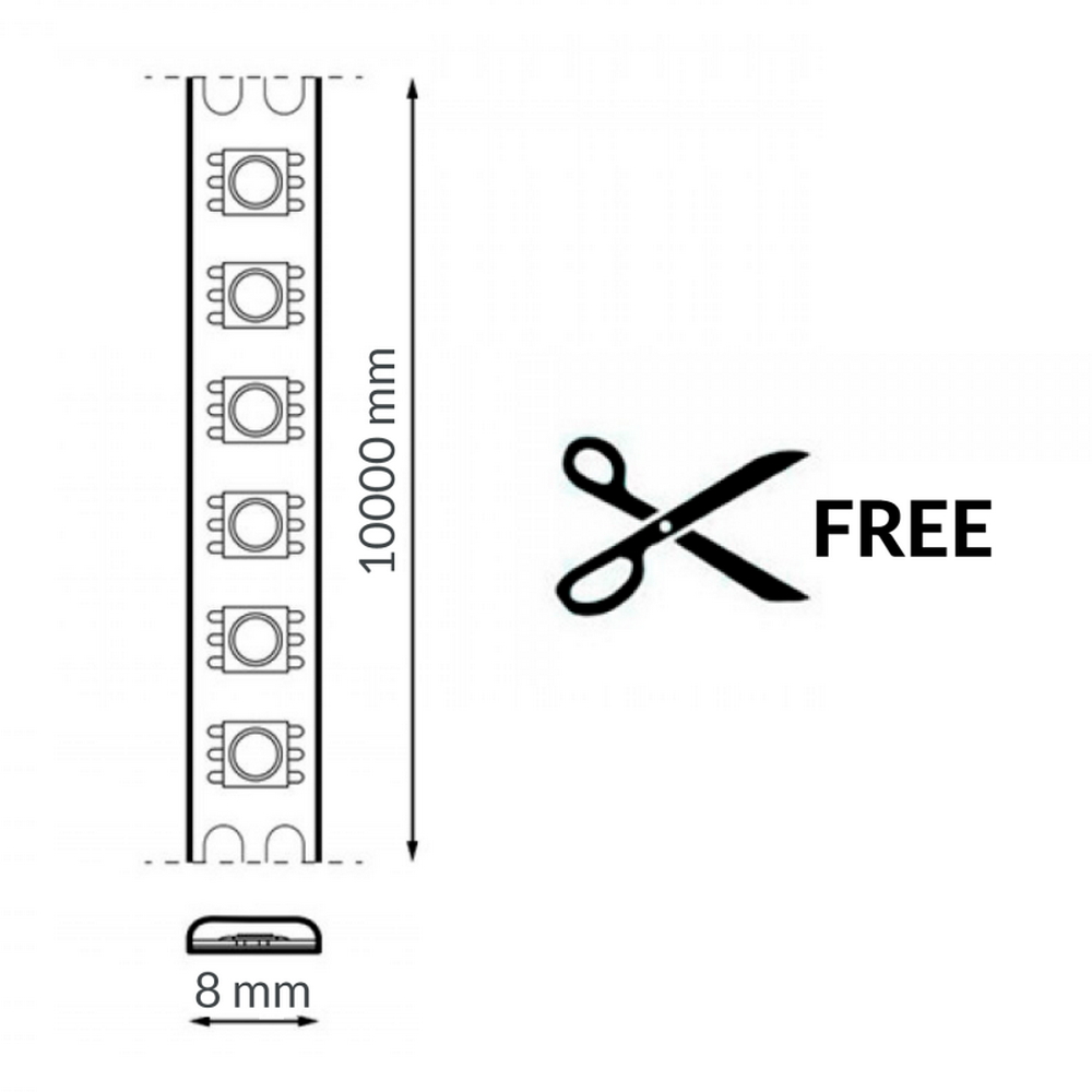 Striscia Led Free Cut 24V 130W COB 10 metri IP20 Bianco freddo 6000K M LEDME - Foto 1