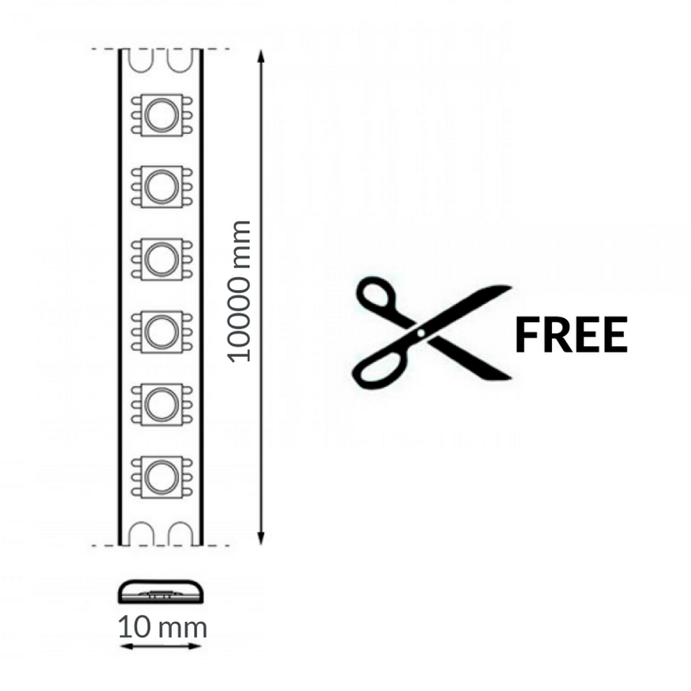 Striscia Led Free Cut 24V 130W COB 10 metri IP65 Bianco caldo 2700K M LEDME - Foto 1