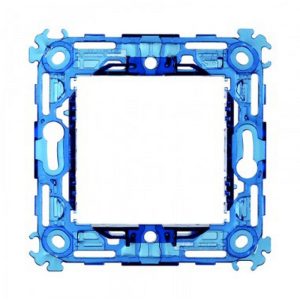 Foto principale Supporto portafrutti 2 moduli 502 in plastica trasparente blu compatibile anche con Vimar Arké