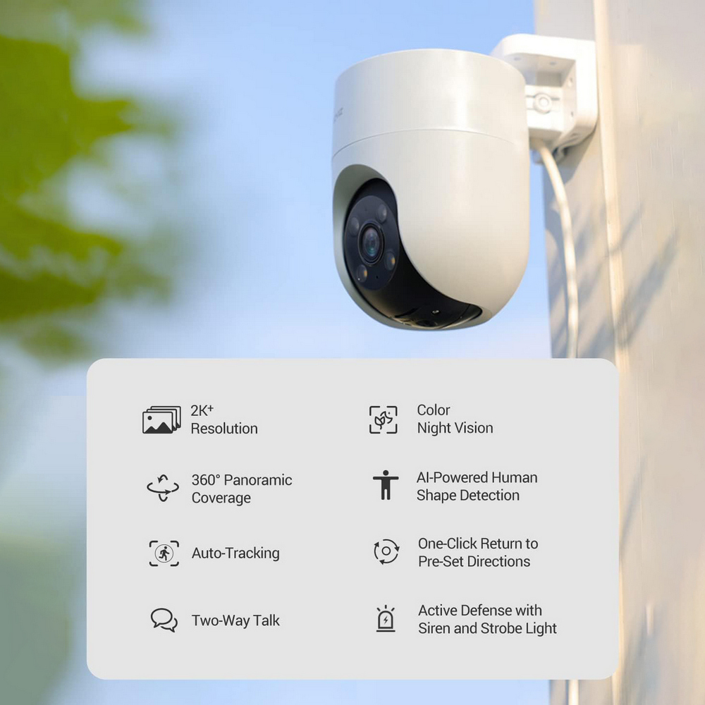 Telecamera di sorveglianza EZVIZ H8C WiFi Full HD 1080p motorizzata visione notturna segnalazione luminosa per esterno - Foto 3