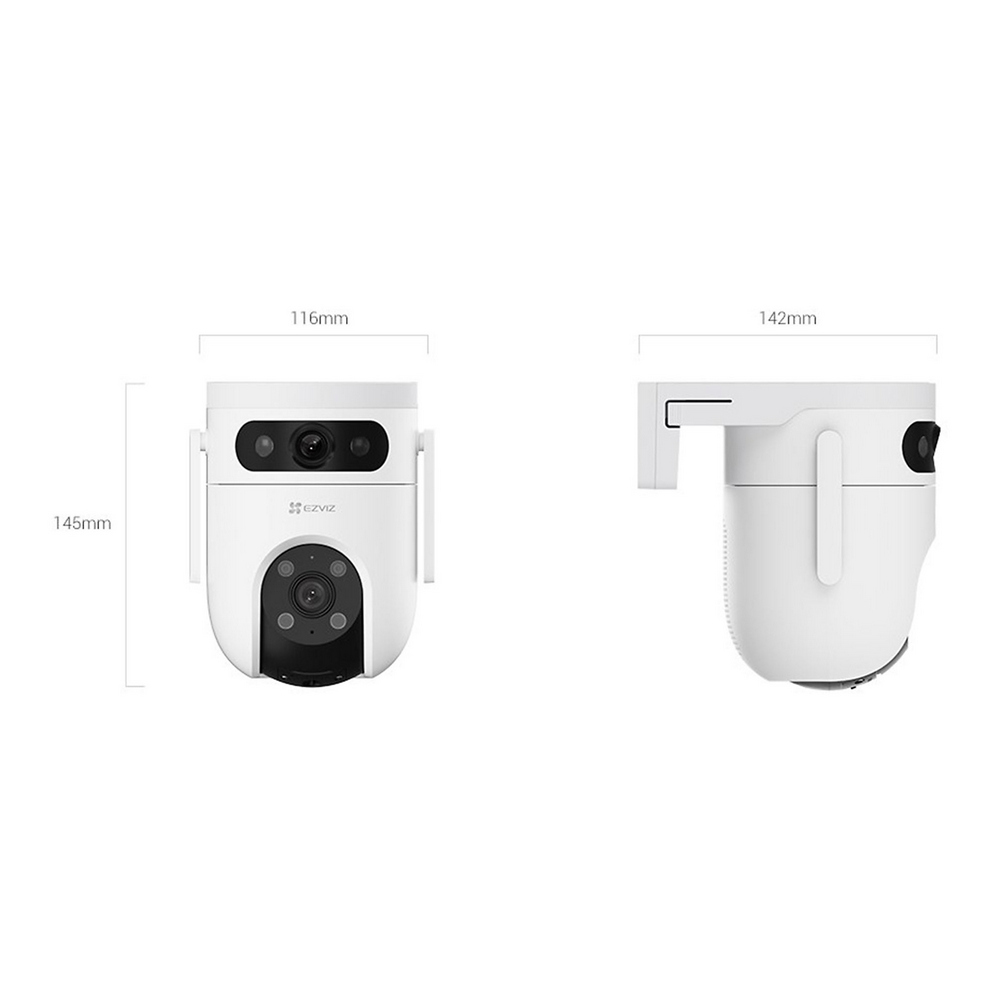 Telecamera di sorveglianza EZVIZ H9C WiFi Dual 2K 1440p doppo obiettivo motorizzata visione notturna segnalazione luminosa per esterno - Foto 1
