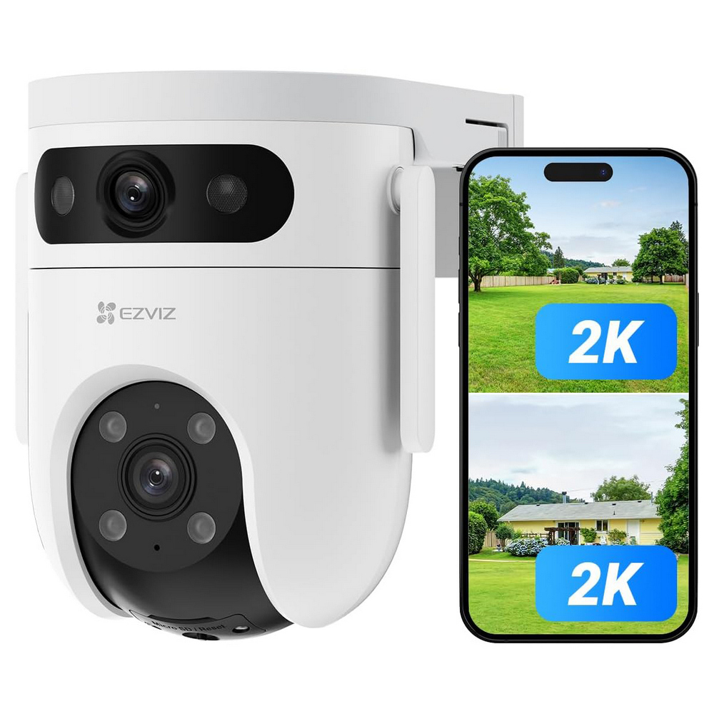 Telecamera di sorveglianza EZVIZ H9C WiFi Dual 2K 1440p doppo obiettivo motorizzata visione notturna segnalazione luminosa per esterno - Foto 2