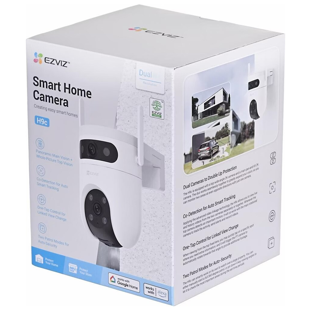Telecamera di sorveglianza EZVIZ H9C WiFi Dual 2K 1440p doppo obiettivo motorizzata visione notturna segnalazione luminosa per esterno - Foto 7