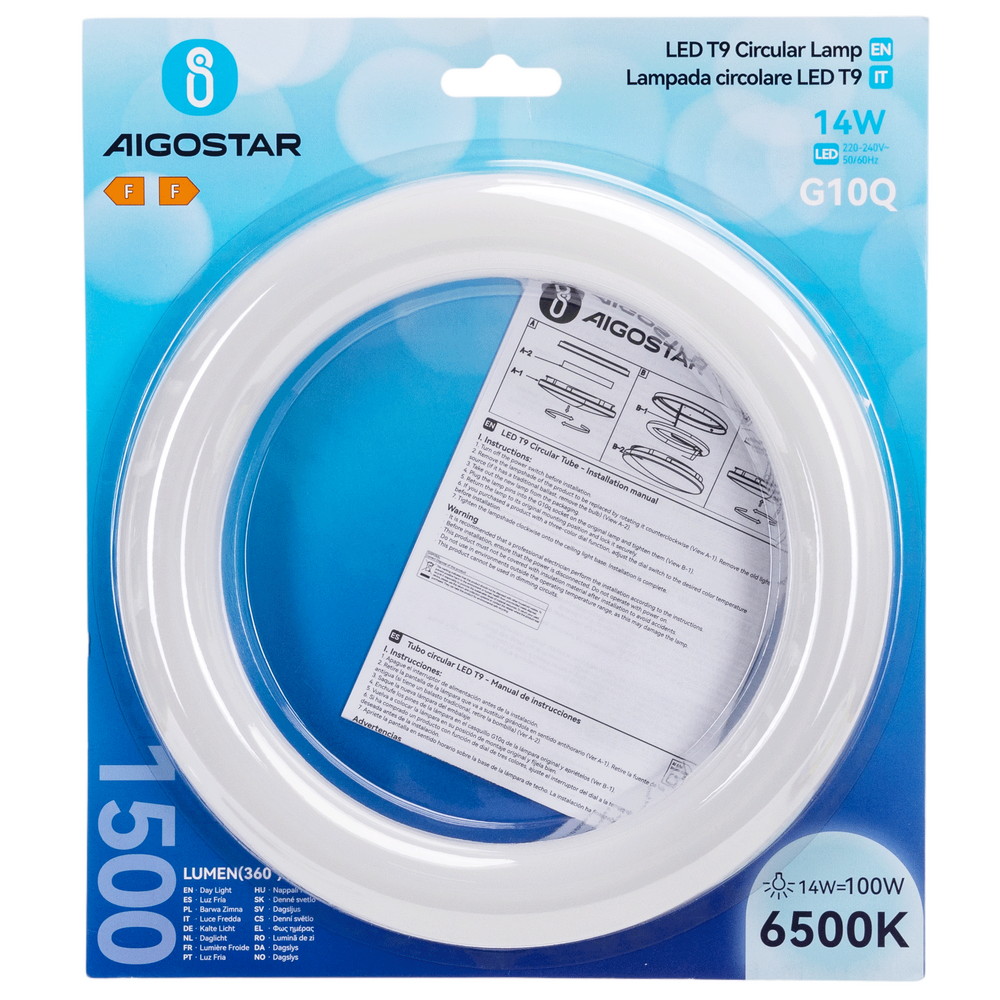 Circolina Led G10Q T9 22cm da 14W in plastica Bianco freddo 6500K Aigostar - Foto 5