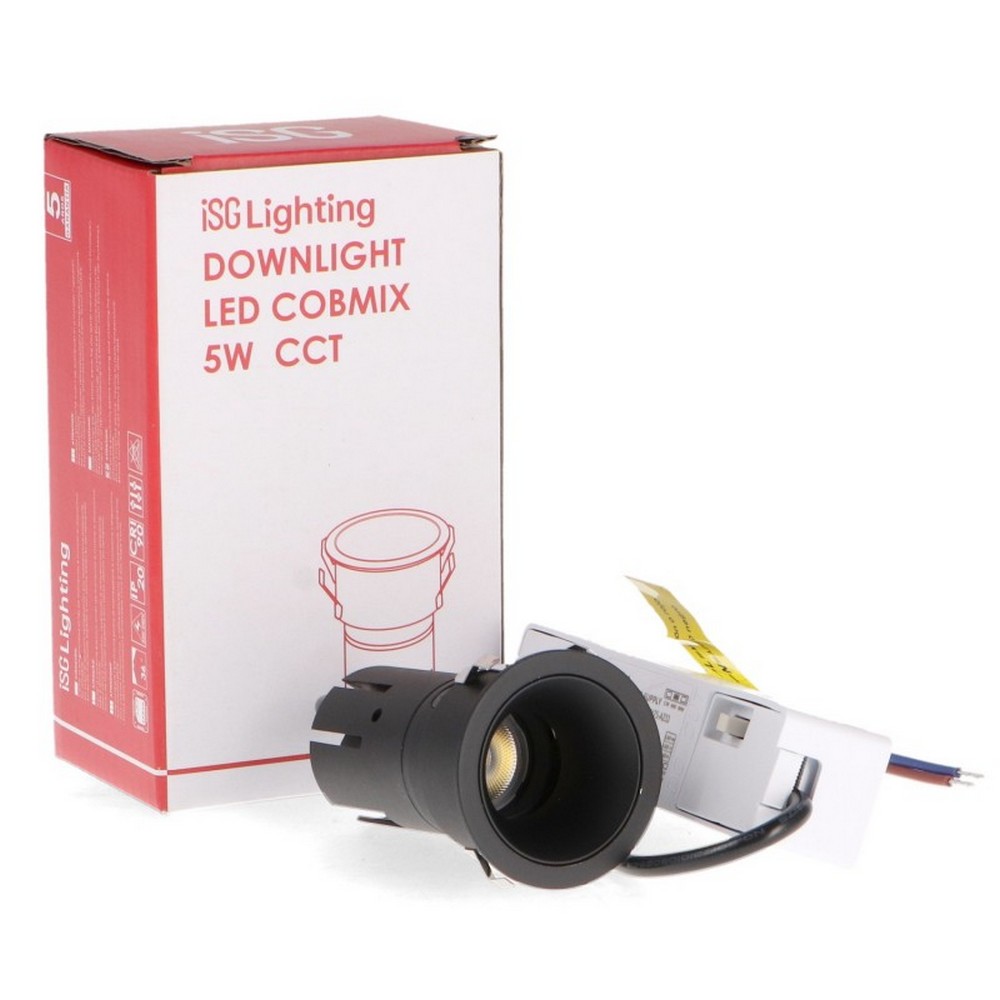 Faretto Led da incasso 5W Rotondo Orientabile Cornice nera Apertura 36 gradi CCT temperatura colore regolabile iSG Lighting - Foto 2