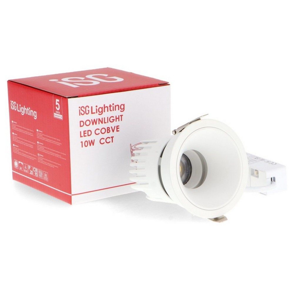 Faretto Led da incasso Cobve 10W Rotondo Cornice bianca Apertura 36 gradi CCT temperatura colore regolabile iSG Lighting - Foto 2