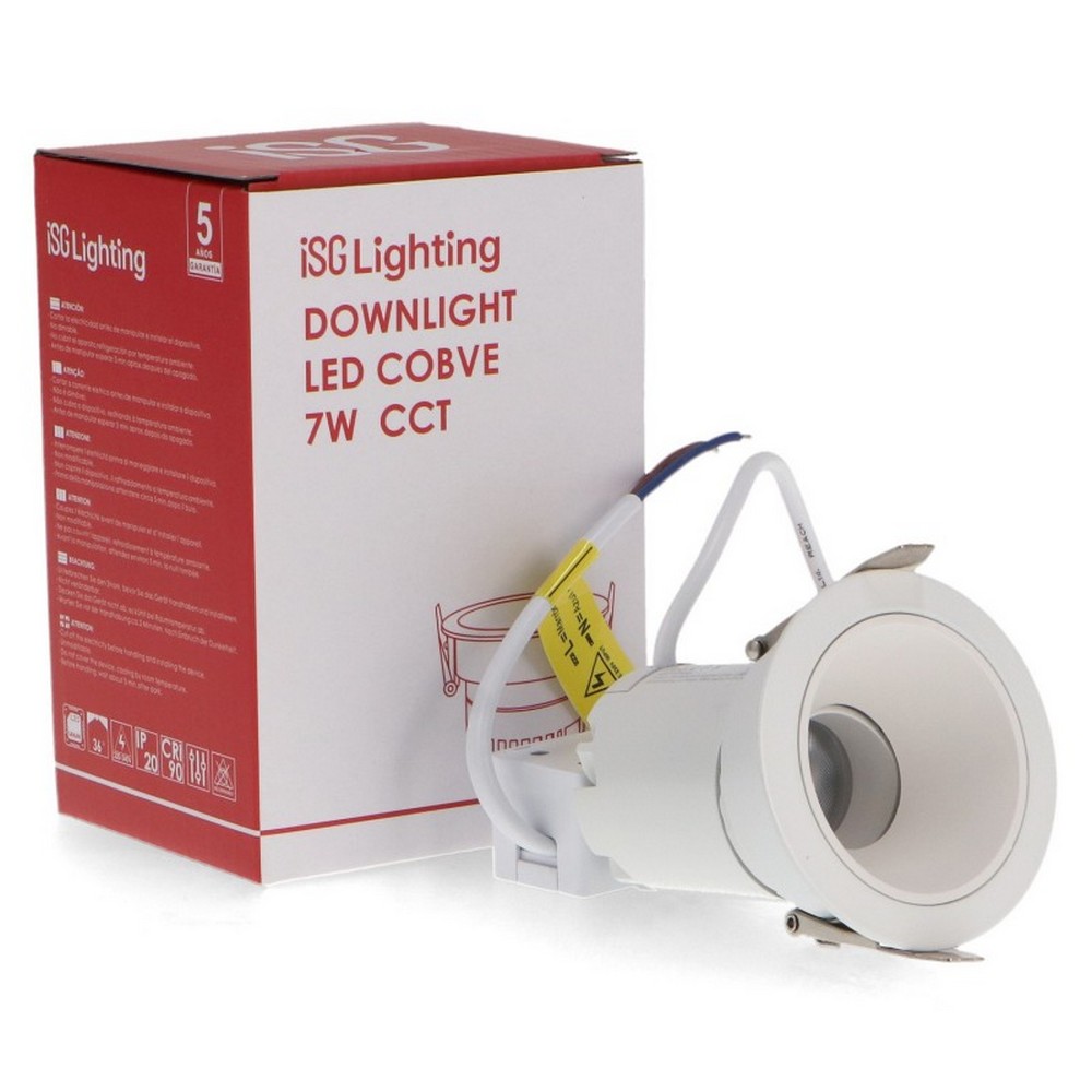 Faretto Led da incasso Cobve 7W Rotondo Cornice bianca Apertura 36 gradi CCT temperatura colore regolabile iSG Lighting - Foto 2