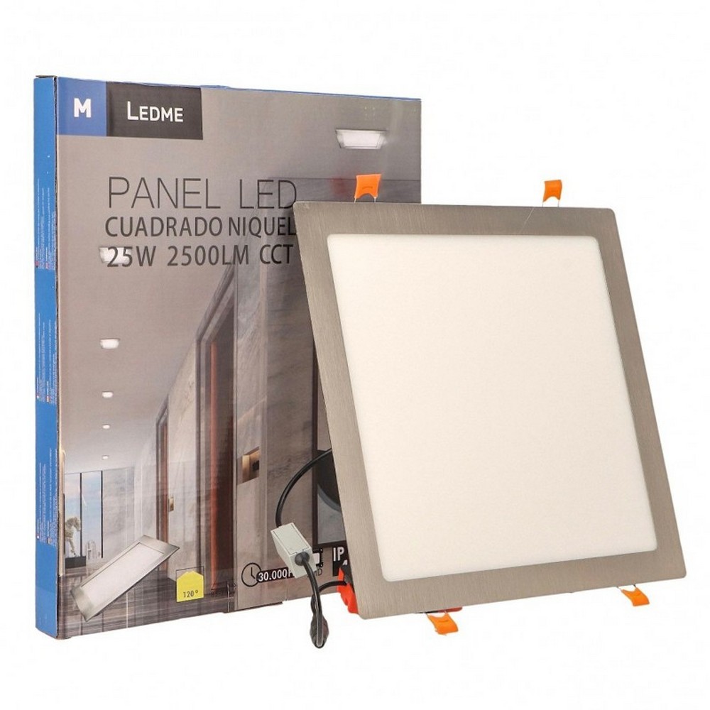 Faretto Led da incasso Slim Nickel 25W Quadrato Cornice argento Apertura 120 gradi CCT temperatura colore regolabile M LEDME - Foto 2