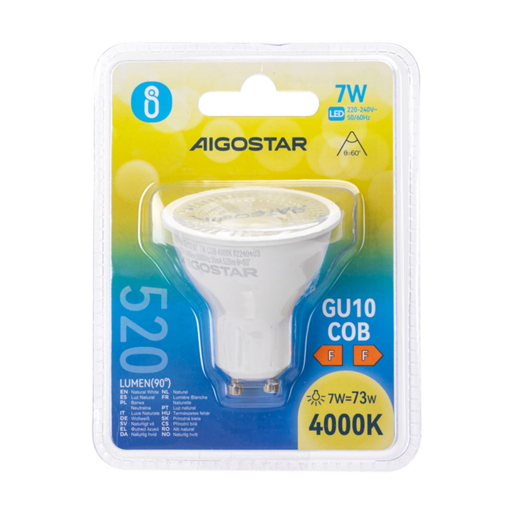 Faretto Led GU10 7W COB Apertura 63 gradi Bianco neutro 4000K Aigostar - Foto 3