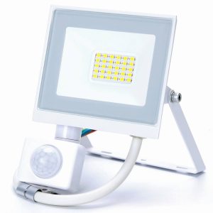 Foto principale Faro proiettore Led Slim 20W Bianco da esterno IP65 Bianco neutro 4000K con sensore crepuscolare e di movimento Aigostar